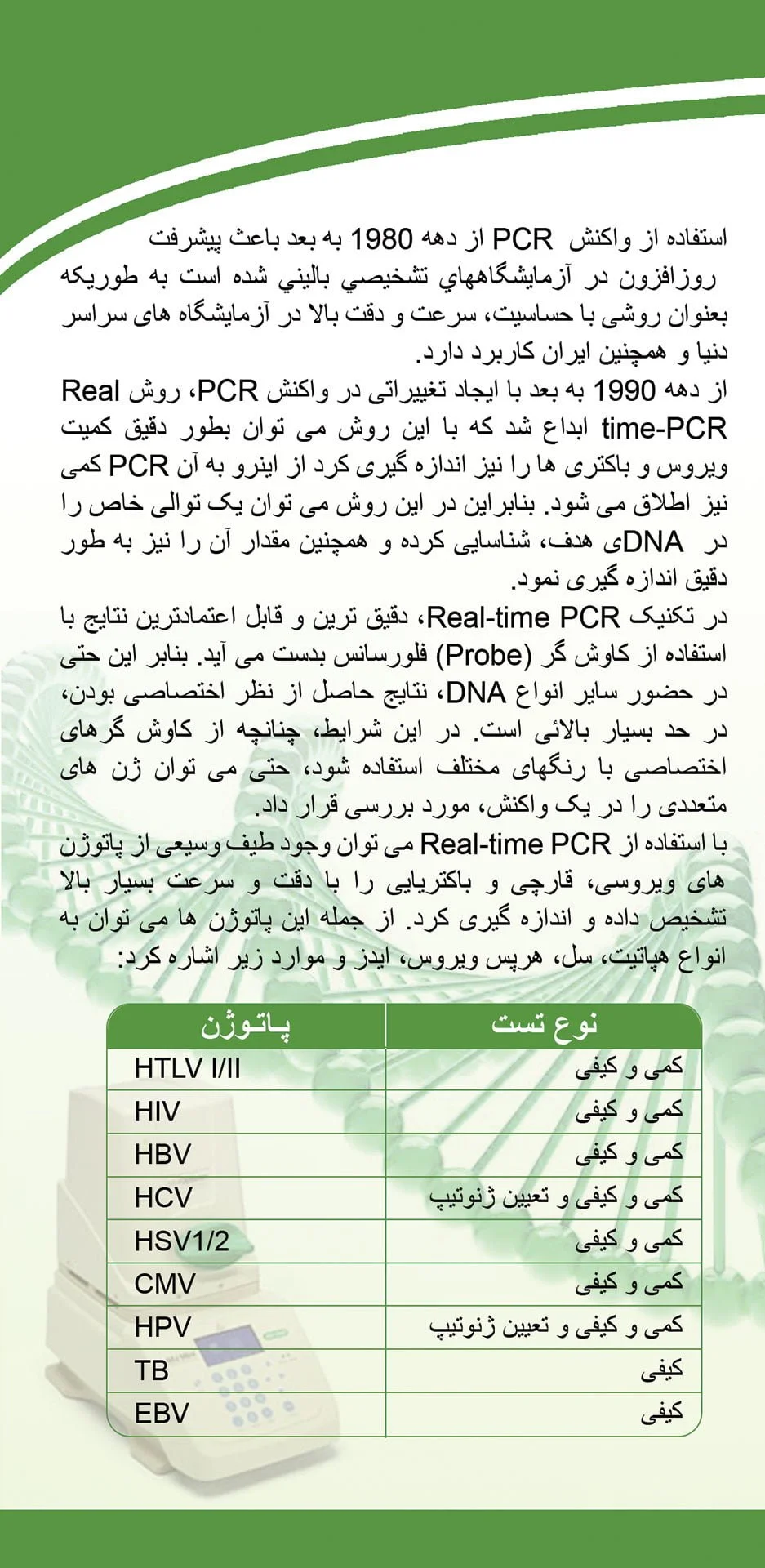 آزمایشات PCR در مشهد